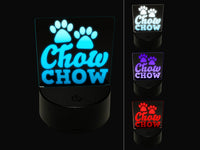 Chow Chow Dog Paw Prints Fun Text 3D Illusion LED Night Light Sign Nightstand Desk Lamp