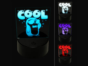 Cool Penguin 3D Illusion LED Night Light Sign Nightstand Desk Lamp