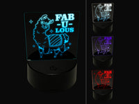 Fabulous Sassy Alpaca 3D Illusion LED Night Light Sign Nightstand Desk Lamp