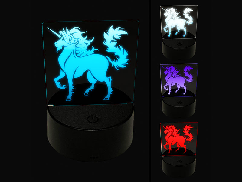 Heraldic Majestic Unicorn 3D Illusion LED Night Light Sign Nightstand Desk Lamp