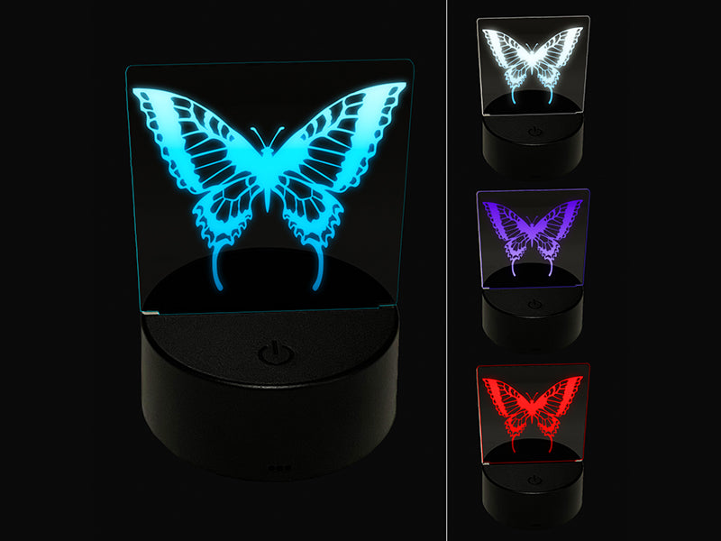 Swallowtail Butterfly 3D Illusion LED Night Light Sign Nightstand Desk Lamp