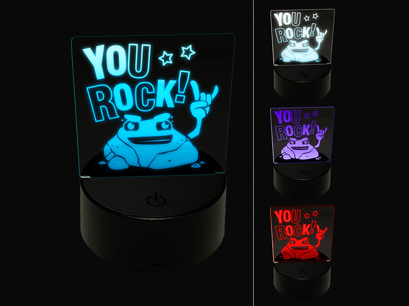 You Rock 3D Illusion LED Night Light Sign Nightstand Desk Lamp