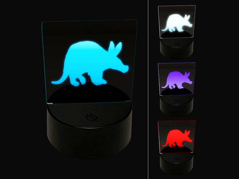 Aardvark Solid 3D Illusion LED Night Light Sign Nightstand Desk Lamp