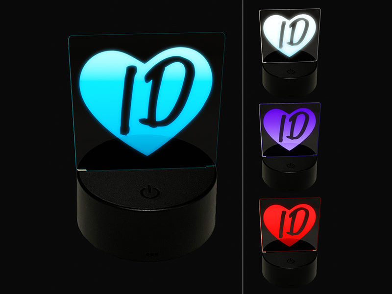 ID Idaho State in Heart 3D Illusion LED Night Light Sign Nightstand Desk Lamp