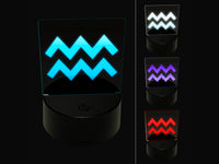 Aquarius Horoscope Astrological Zodiac Sign 3D Illusion LED Night Light Sign Nightstand Desk Lamp