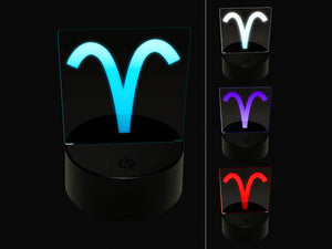 Aries Horoscope Astrological Zodiac Sign 3D Illusion LED Night Light Sign Nightstand Desk Lamp