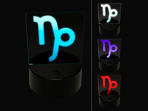 Capricorn Horoscope Astrological Zodiac Sign 3D Illusion LED Night Light Sign Nightstand Desk Lamp