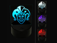 Court Jester Joker Harlequin 3D Illusion LED Night Light Sign Nightstand Desk Lamp