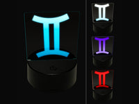 Gemini Horoscope Astrological Zodiac Sign 3D Illusion LED Night Light Sign Nightstand Desk Lamp