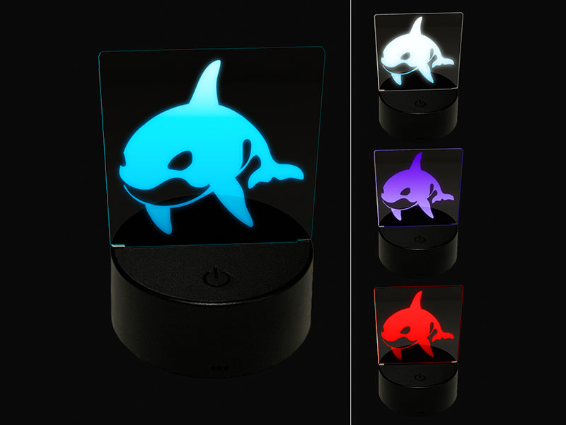 Orca Killer Whale 3D Illusion LED Night Light Sign Nightstand Desk Lamp