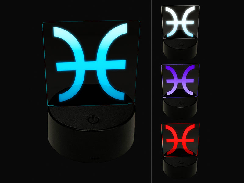 Pisces Horoscope Astrological Zodiac Sign 3D Illusion LED Night Light Sign Nightstand Desk Lamp