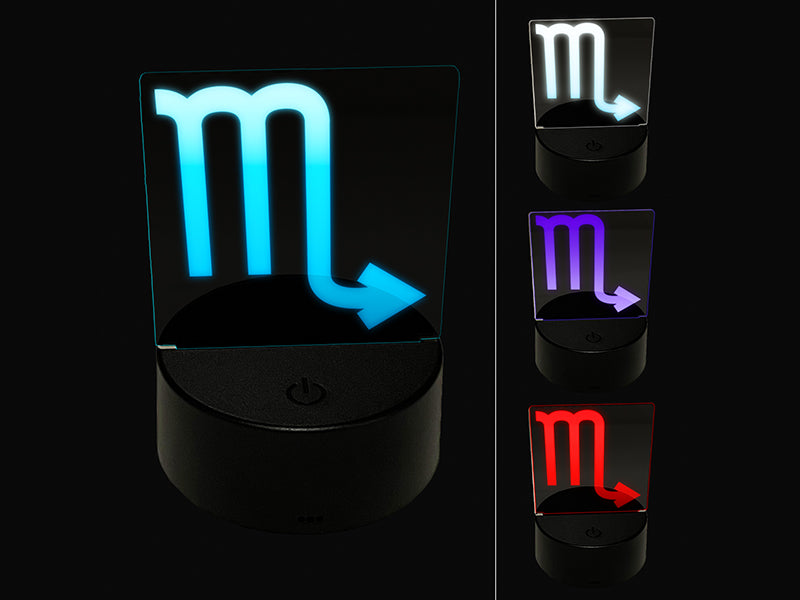 Scorpio Horoscope Astrological Zodiac Sign 3D Illusion LED Night Light Sign Nightstand Desk Lamp