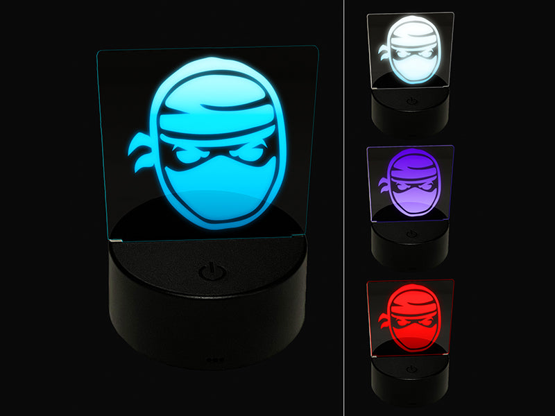 Sneaky Ninja Face 3D Illusion LED Night Light Sign Nightstand Desk Lamp