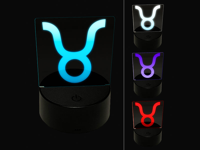 Taurus Horoscope Astrological Zodiac Sign 3D Illusion LED Night Light Sign Nightstand Desk Lamp