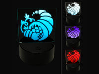 Thanksgiving Fall Cornucopia 3D Illusion LED Night Light Sign Nightstand Desk Lamp