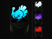 Turkey Silhouette Thanksgiving 3D Illusion LED Night Light Sign Nightstand Desk Lamp