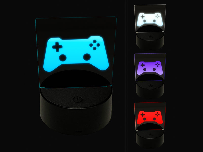 Video Game Controller Icon 3D Illusion LED Night Light Sign Nightstand Desk Lamp