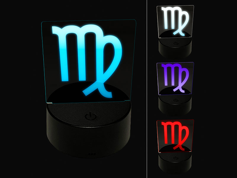 Virgo Horoscope Astrological Zodiac Sign 3D Illusion LED Night Light Sign Nightstand Desk Lamp