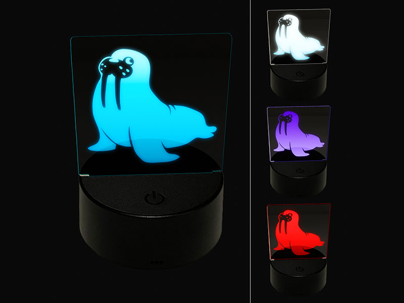 Wobbly Walrus 3D Illusion LED Night Light Sign Nightstand Desk Lamp