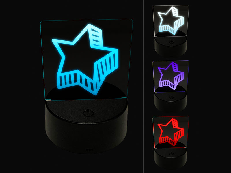 Star with Shadow Excellent Doodle 3D Illusion LED Night Light Sign Nightstand Desk Lamp