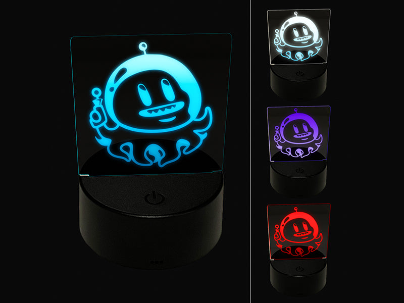Alien Space Octopus 3D Illusion LED Night Light Sign Nightstand Desk Lamp