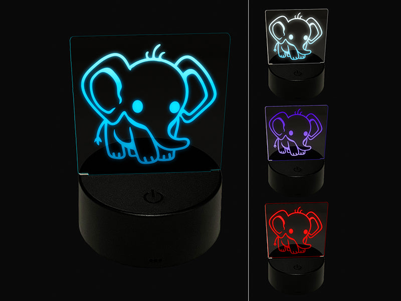 Cute Baby Elephant 3D Illusion LED Night Light Sign Nightstand Desk Lamp