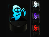 Cute Grim Reaper Death Halloween 3D Illusion LED Night Light Sign Nightstand Desk Lamp