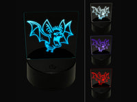 Fuzzy Little Cartoon Bat Halloween 3D Illusion LED Night Light Sign Nightstand Desk Lamp