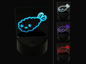 Kawaii Cute Shrimp Tempura Ebi 3D Illusion LED Night Light Sign Nightstand Desk Lamp