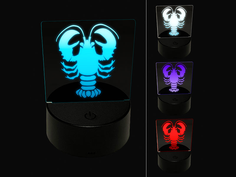 Maine Lobster Silhouette 3D Illusion LED Night Light Sign Nightstand Desk Lamp