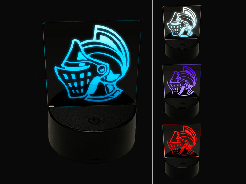 Medieval Knight Helmet 3D Illusion LED Night Light Sign Nightstand Desk Lamp