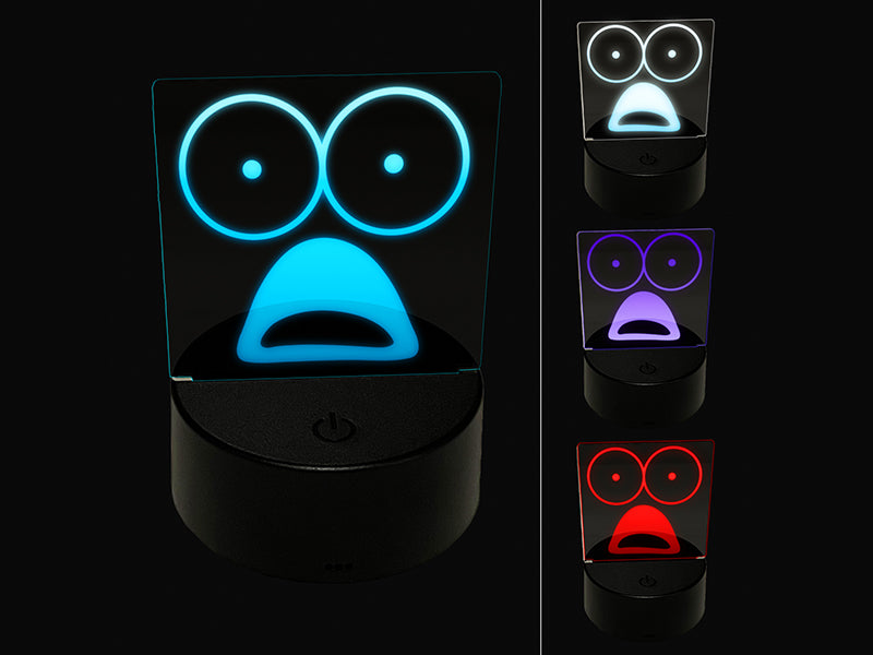 Mouth Agape Shocked Face 3D Illusion LED Night Light Sign Nightstand Desk Lamp