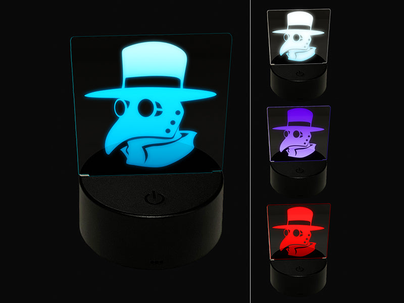Plague Doctor Mask 3D Illusion LED Night Light Sign Nightstand Desk Lamp