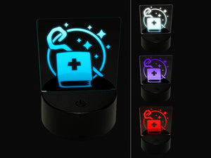 Priest Healer Cleric Tome and Staff Gaming 3D Illusion LED Night Light Sign Nightstand Desk Lamp