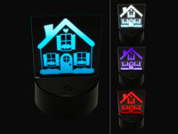 Cute House Heart Window Boxes 3D Illusion LED Night Light Sign Nightstand Desk Lamp