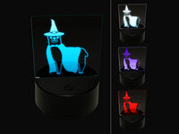 Halloween Llama Alpaca Witch 3D Illusion LED Night Light Sign Nightstand Desk Lamp