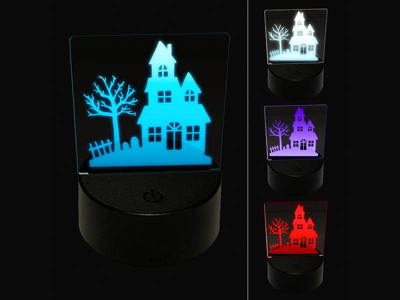 Haunted House Halloween 3D Illusion LED Night Light Sign Nightstand Desk Lamp