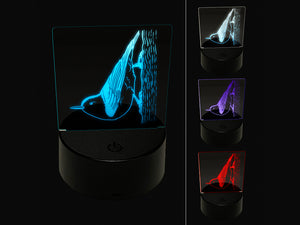 Active White-Breasted Nuthatch 3D Illusion LED Night Light Sign Nightstand Desk Lamp