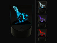 Blue Jay Bird on Branch 3D Illusion LED Night Light Sign Nightstand Desk Lamp