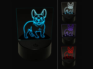 Charming Frenchie French Bulldog Pet Dog 3D Illusion LED Night Light Sign Nightstand Desk Lamp