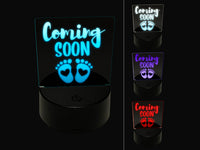 Coming Soon Baby Pregnancy Shower 3D Illusion LED Night Light Sign Nightstand Desk Lamp