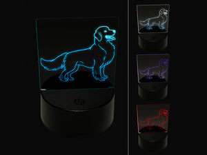 Friendly Golden Retriever Pet Dog 3D Illusion LED Night Light Sign Nightstand Desk Lamp