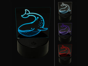 Gentle Blue Whale 3D Illusion LED Night Light Sign Nightstand Desk Lamp