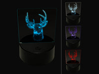 Majestic Deer Buck Head Hunter Hunting 3D Illusion LED Night Light Sign Nightstand Desk Lamp