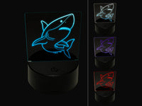 Powerful Great White Shark 3D Illusion LED Night Light Sign Nightstand Desk Lamp