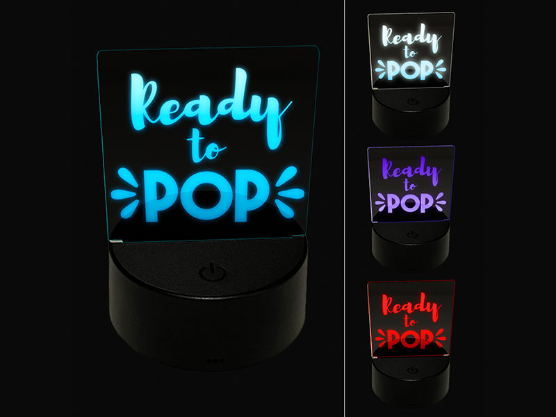 Ready to Pop Shower Pregnancy 3D Illusion LED Night Light Sign Nightstand Desk Lamp