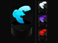 Red-Winged Blackbird Bird Flying 3D Illusion LED Night Light Sign Nightstand Desk Lamp