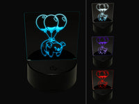 Angry Koala Drop Bear with Balloons 3D Illusion LED Night Light Sign Nightstand Desk Lamp