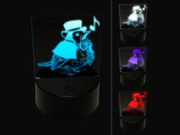 Christmas Caroler Song Bird Robin 3D Illusion LED Night Light Sign Nightstand Desk Lamp