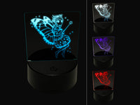 Cute Butterfly Pixie Fairy Girl 3D Illusion LED Night Light Sign Nightstand Desk Lamp